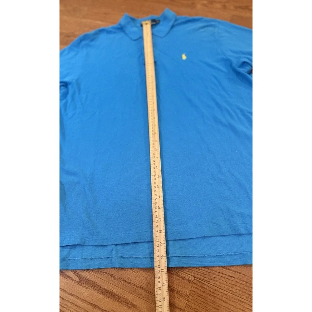 Polo By Ralph Lauren Bright Blue Men's Short Sleeve XL Shirt Yellow Pony